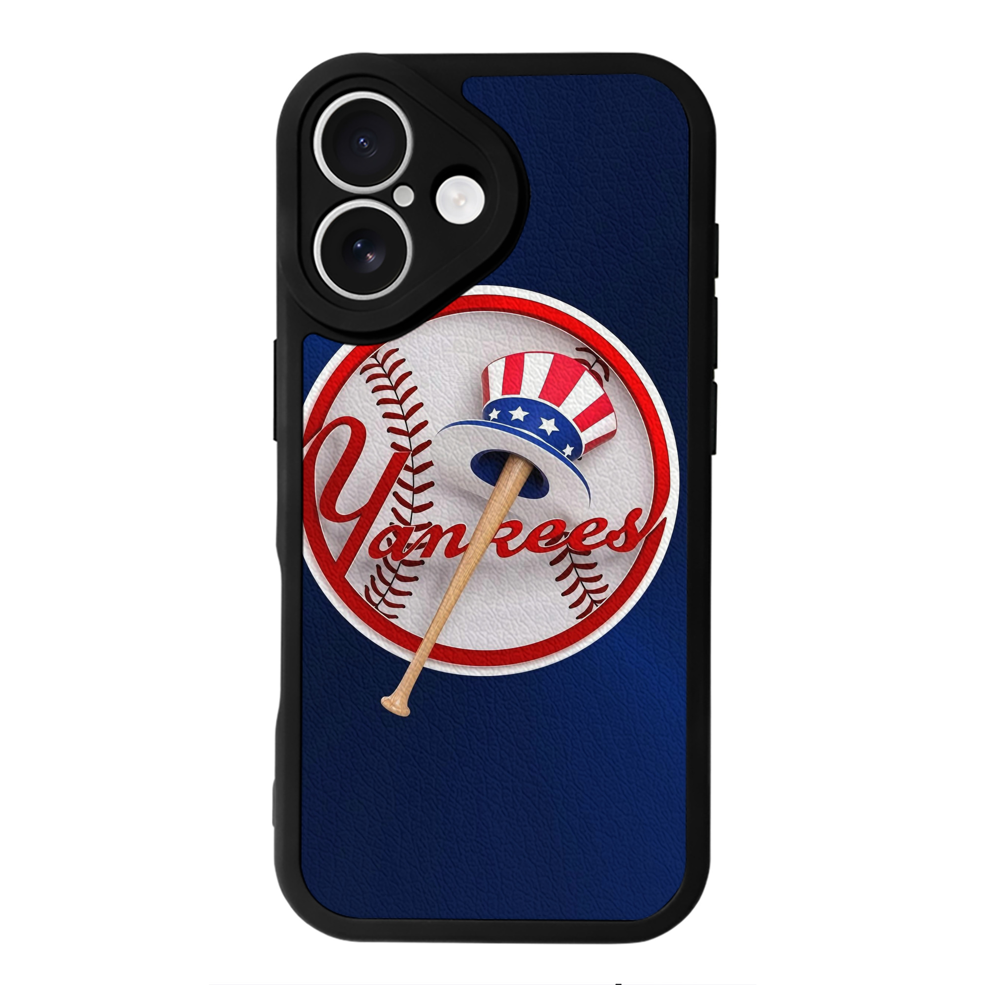 New York Yankees 200 IPhone 16 Silicone Leather Case – UV Print, Lambskin Texture – Perfect Fit, Wireless Charging Compatible, Scratch Resistant, Precise Cutouts – Stylish Protection For IPhone 16